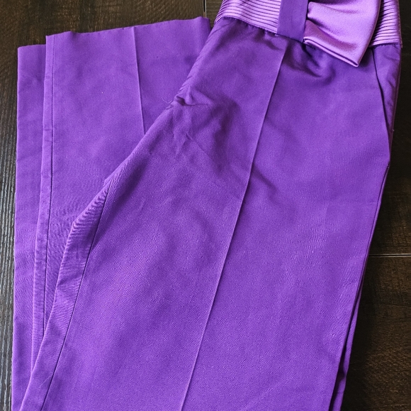 Vtg Violet Tuxedo Waist Trouser Pants Escada Deadstock Romeo Sleeve Sweater Set - Picture 10 of 13